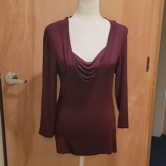 Elie Tahari drape neck top - Picture 1 of 8